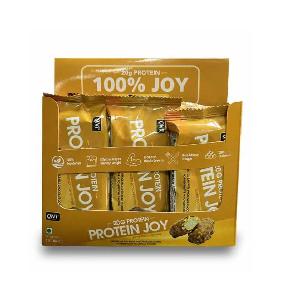 QNT Protein Joy Butter Scotch 20g protein (6 Bars x 70g Each) Box